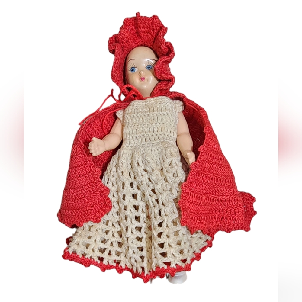 Vintage 1940s '50s Little Red Riding Hood doll